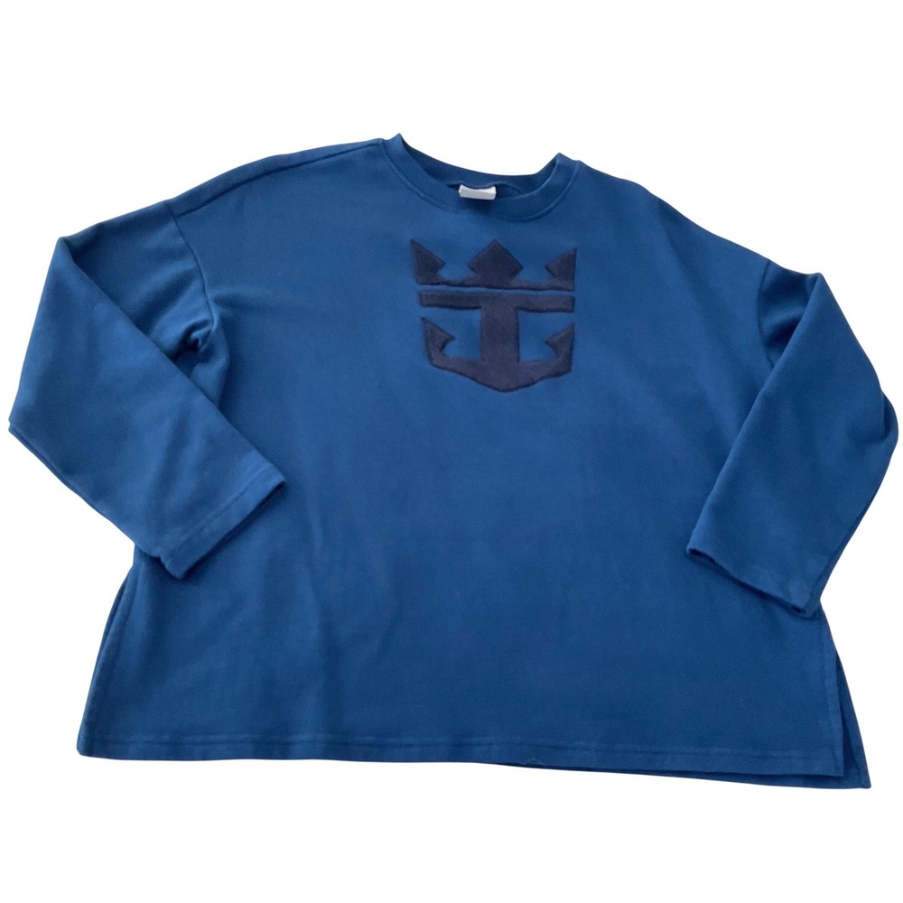 Royal‎ Caribbean Crew Neck Sweatshirt Blue Anchor Logo Pullover Women's Small